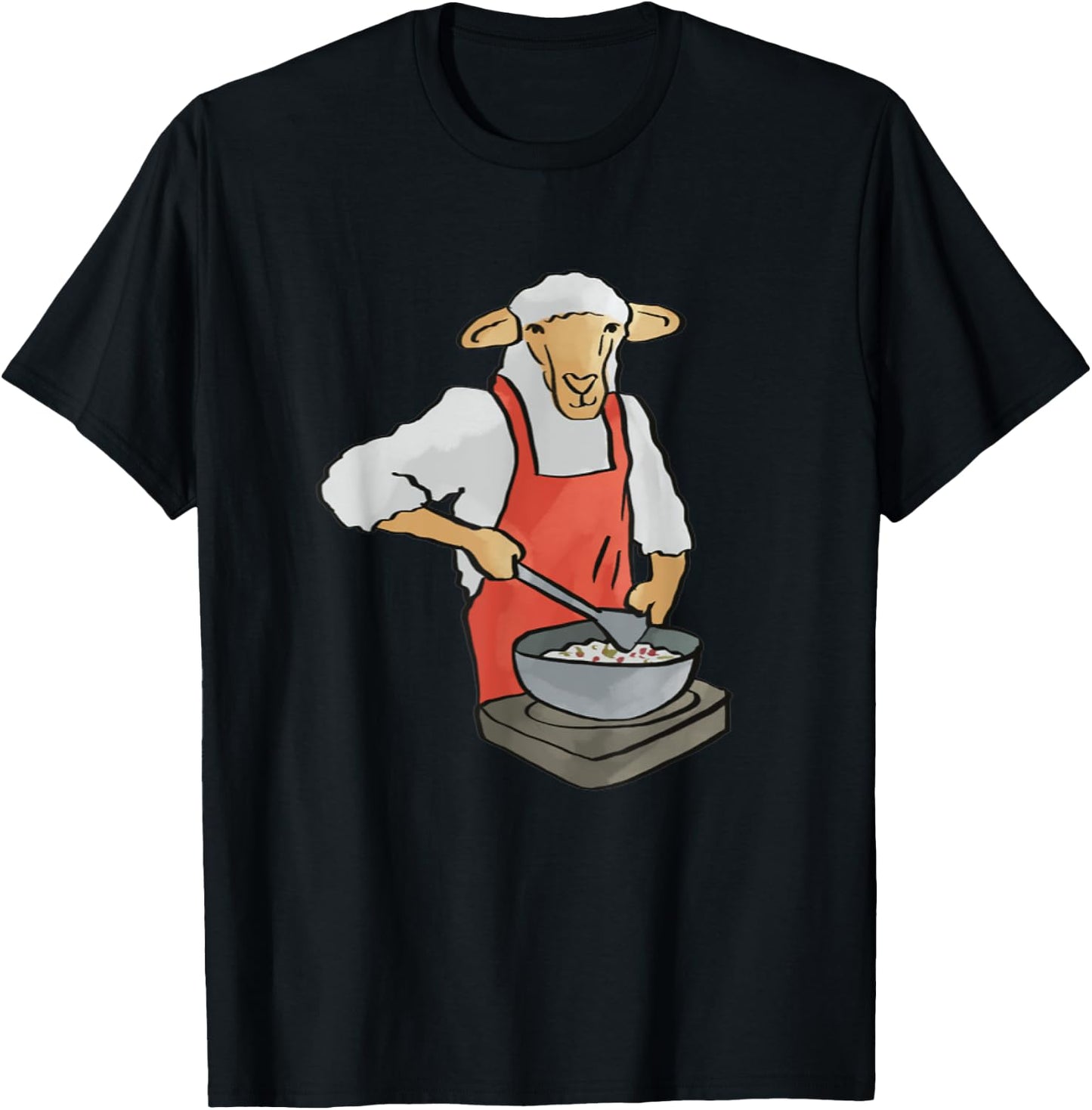 Lamb Cooking Funny Saying Cute Animal T-Shirt - T-Shirt | Black