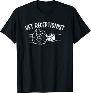 Vet Receptionist Veterinarian Receptionist T-Shirt - T-Shirt | Black