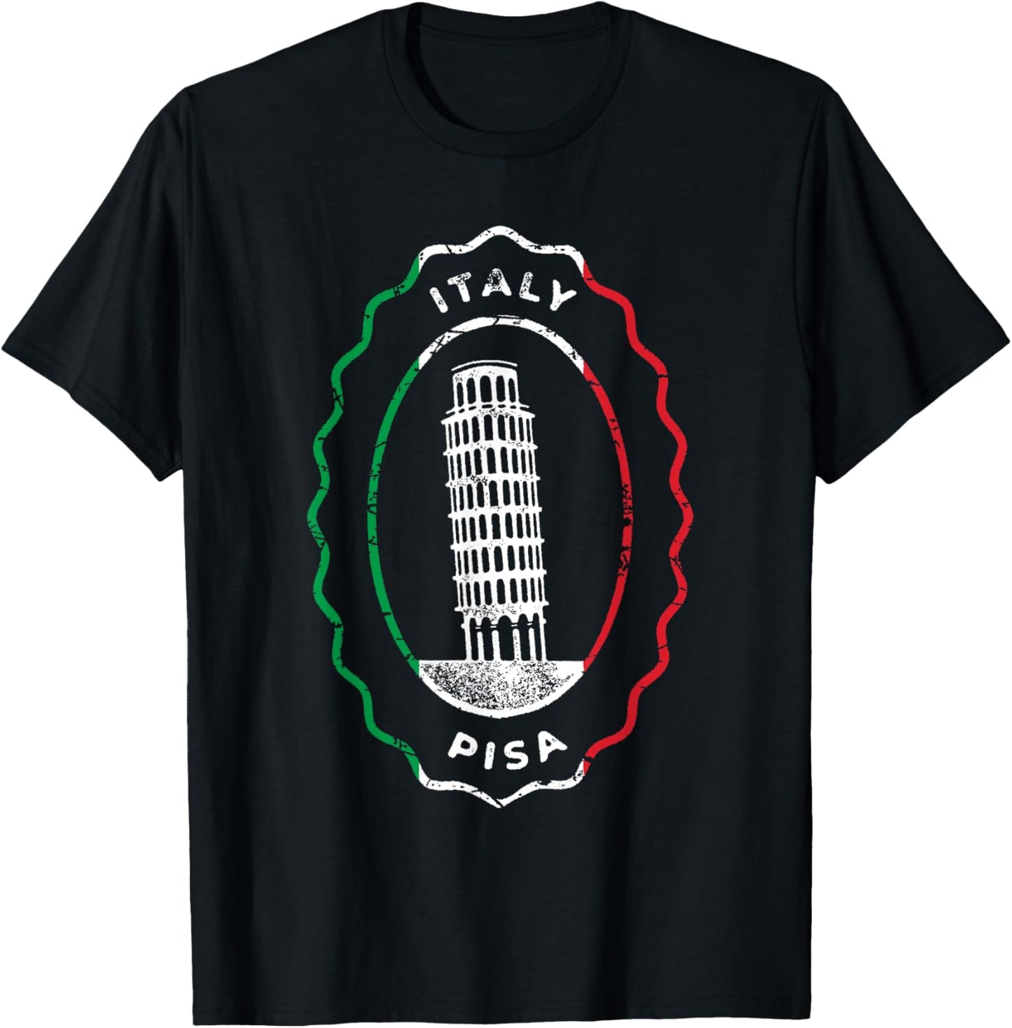 The Leaning Tower of Pisa Italy Italia Roman Ancient Rome T-Shirt - T-Shirt | Black