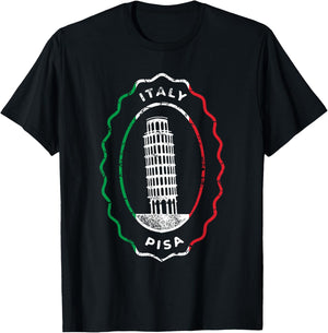 The Leaning Tower of Pisa Italy Italia Roman Ancient Rome T-Shirt - T-Shirt | Black