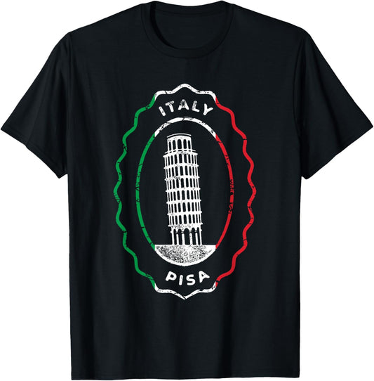 The Leaning Tower of Pisa Italy Italia Roman Ancient Rome T-Shirt - T-Shirt | Black