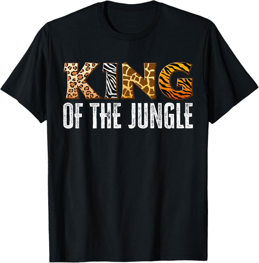 King of The Jungle Zoo Safari Squad Family Birthday Party T-Shirt - T-Shirt | Black