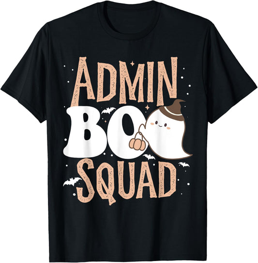 Funny Cute Halloween School Admin BOO Squad Costume T-Shirt - T-Shirt | Black