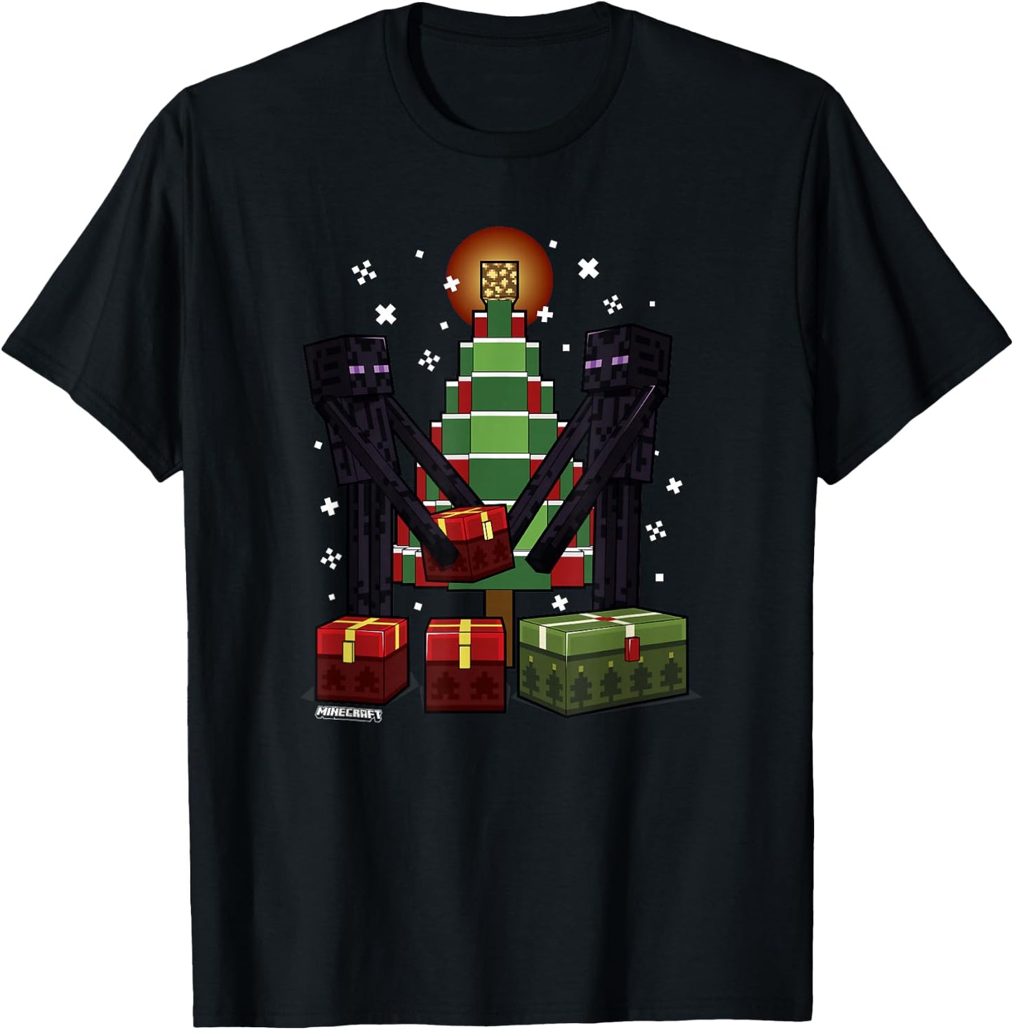 Minecraft Christmas Enderman Gift , -Adult, Blue, Small, Short Sleeve T-Shirt - T-Shirt | Black