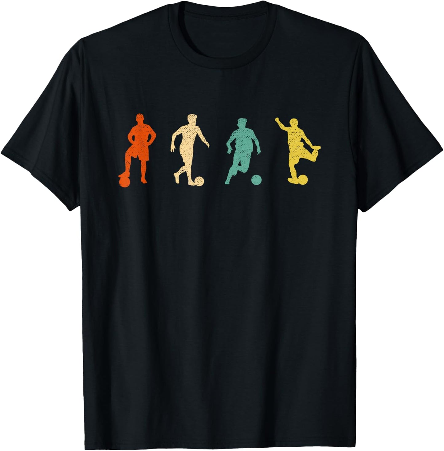 Vintage Soccer Graphic Design Futbol Football Soccer Player T-Shirt - T-Shirt | Black