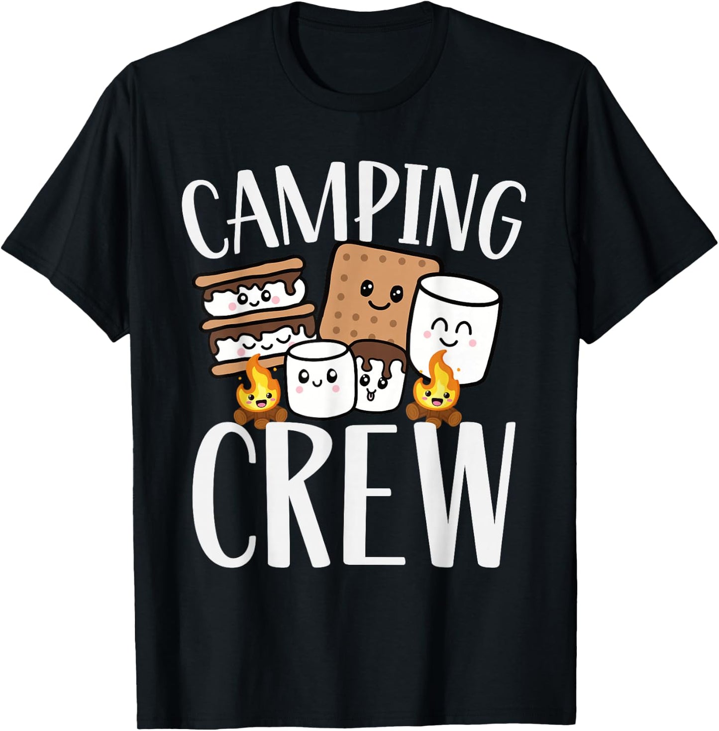 Camping Crew Smore Campfire Group Squad Team Kids Men Women T-Shirt - T-Shirt | Black