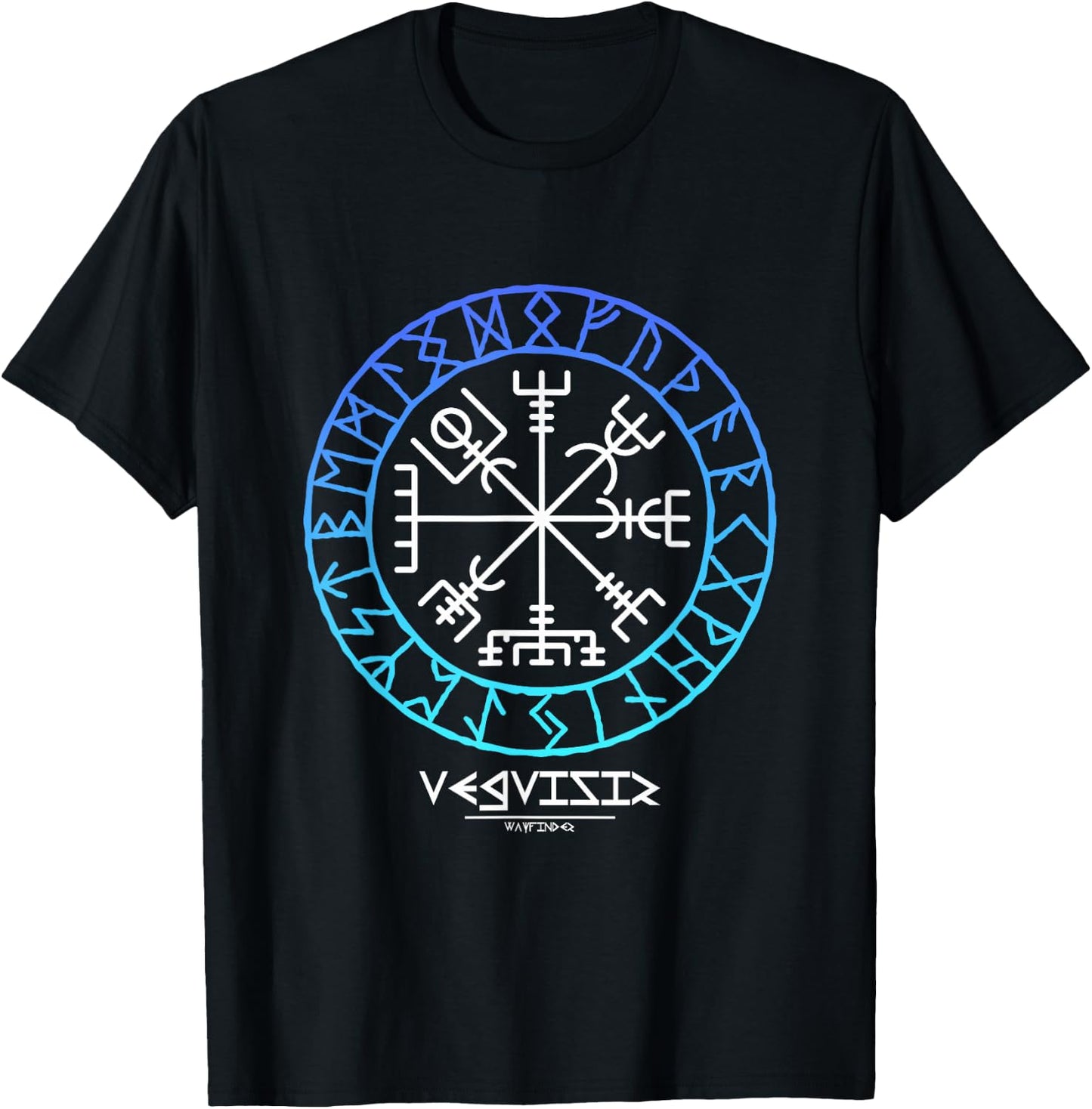 Viking symbol VEGVISIR Nordic symbol Celtic rune T-Shirt - T-Shirt | Black