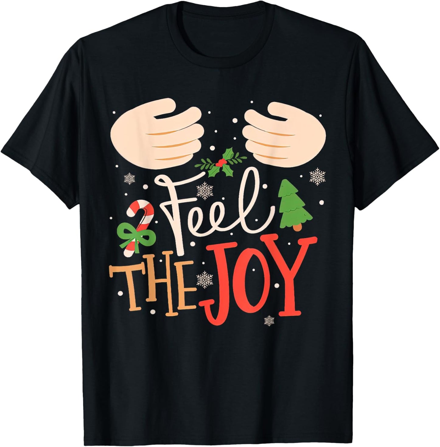 Jingle My Bells Feel The Joy Funny Christmas Matching Couple T-Shirt - T-Shirt | Black