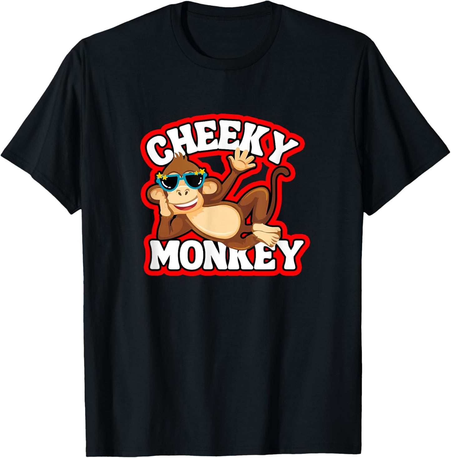 Cheeky Monkey Funny Monkeys Monkies Kids Boys Girls T-Shirt - T-Shirt | Black