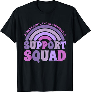 Support Squad Pancreatic Cancer Awareness, Pancreatic Cancer T-Shirt - T-Shirt | Black