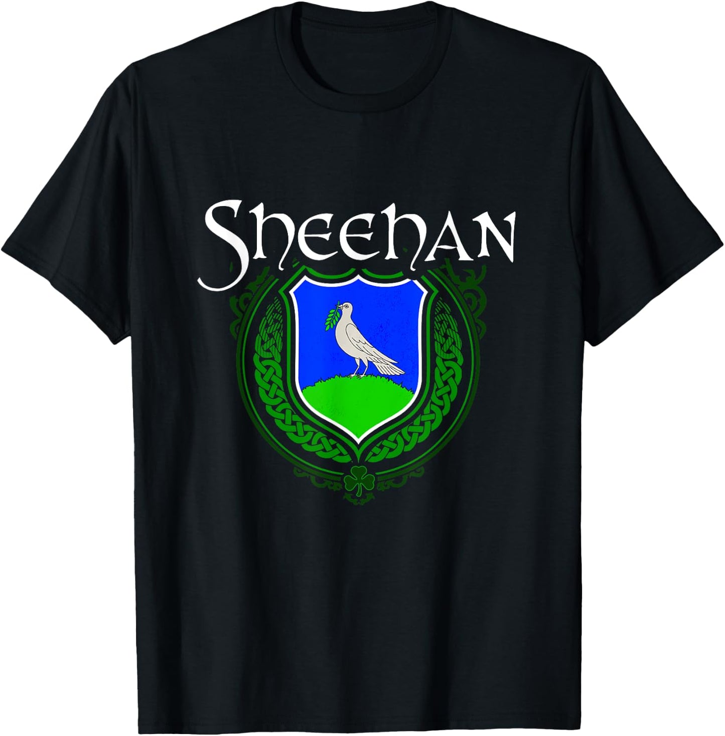 Sheehan Surname Irish Clan Tartan Badge Ireland T-Shirt - T-Shirt | Black