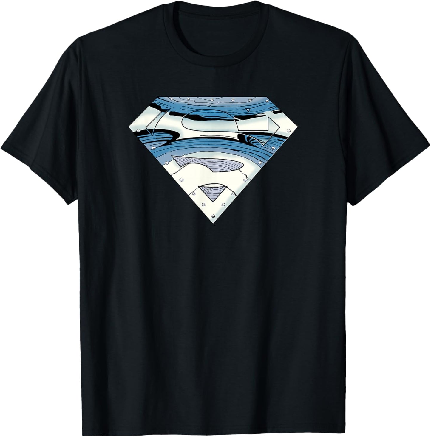 DC Comics Superman Steel Comic Style Iconic Logo T-Shirt - T-Shirt | Black