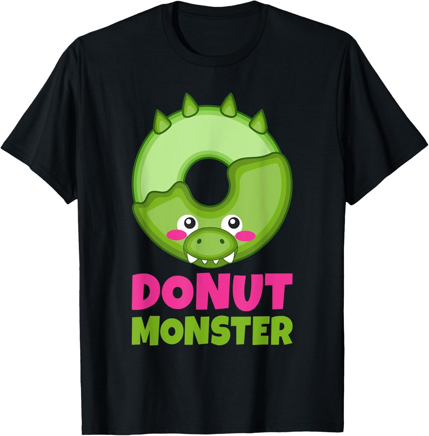 Donut Monster Snack Donut T-Shirt - T-Shirt | Black