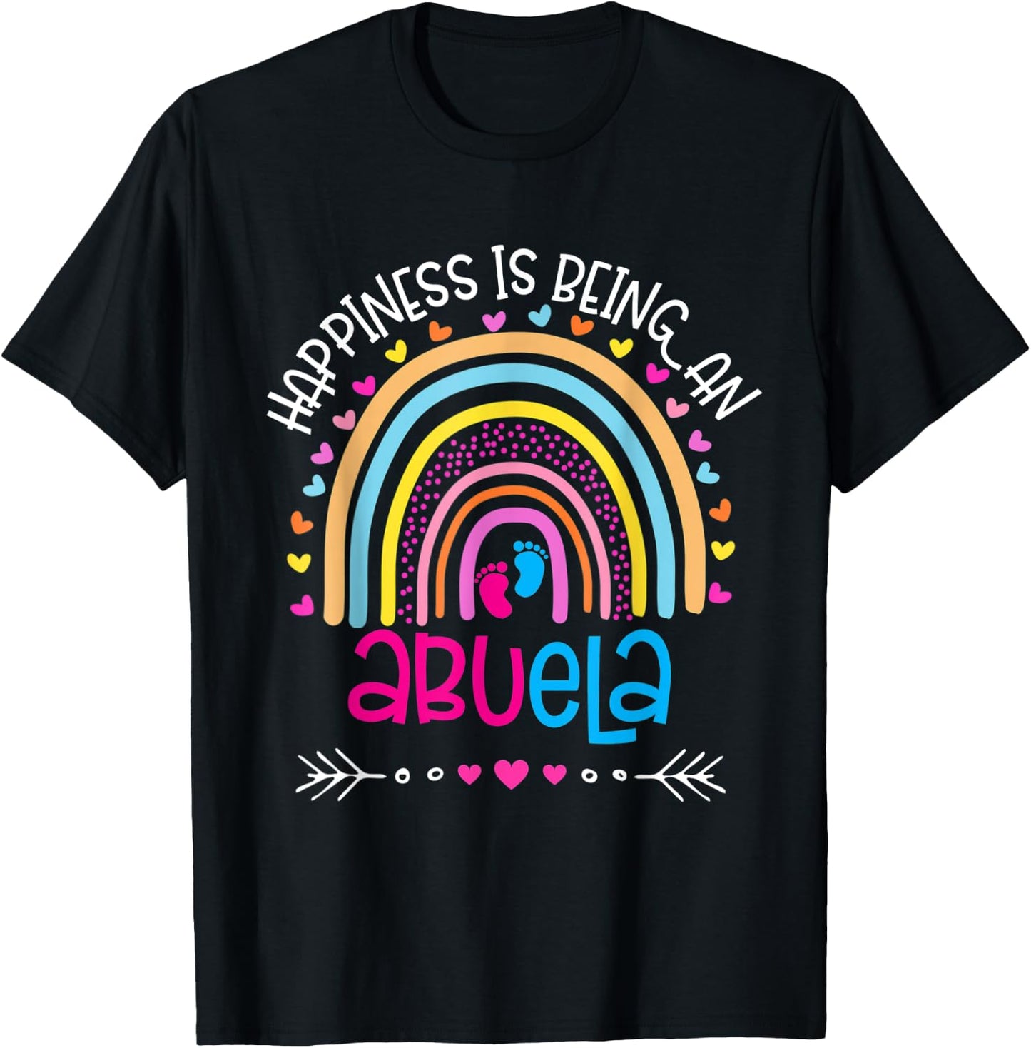 Happiness is being an abuela Rainbow mother's day 2022 T-Shirt - T-Shirt | Black