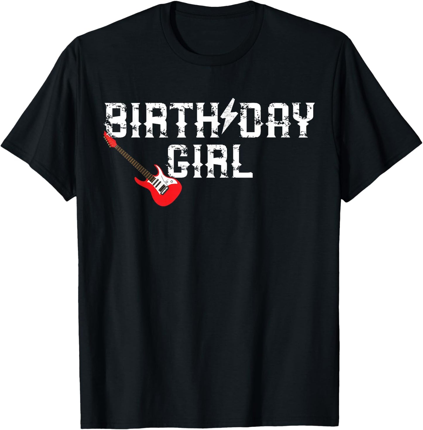 Rockin One Birthday Girl Family Matching Rock Guitar T-Shirt - T-Shirt | Black
