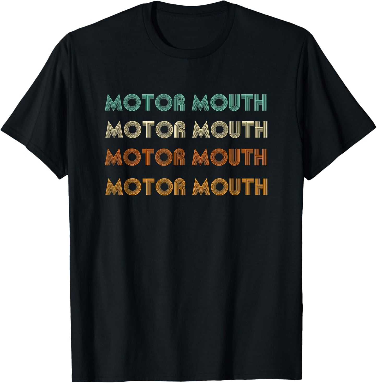 Motor Mouth, word art design, Vintage, retro style T-Shirt - T-Shirt | Black