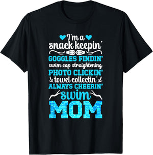 I'm A Swim Mom of A Swimmer Mom Swimming Mother Swim Mama T-Shirt - T-Shirt | Black