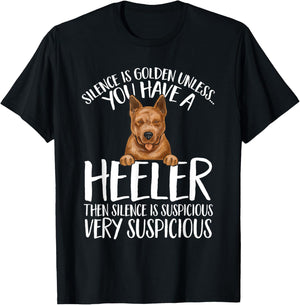 Red Heeler Silence Is Golden Australian Cattle Dog T-Shirt - T-Shirt | Black