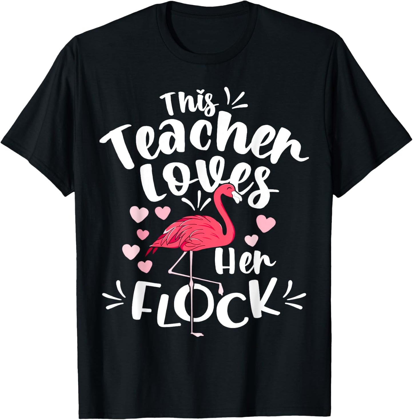 This Assistant Principal Loves Her Flock Flamingo Teacher Women Kids T-Shirt - T-Shirt | Black