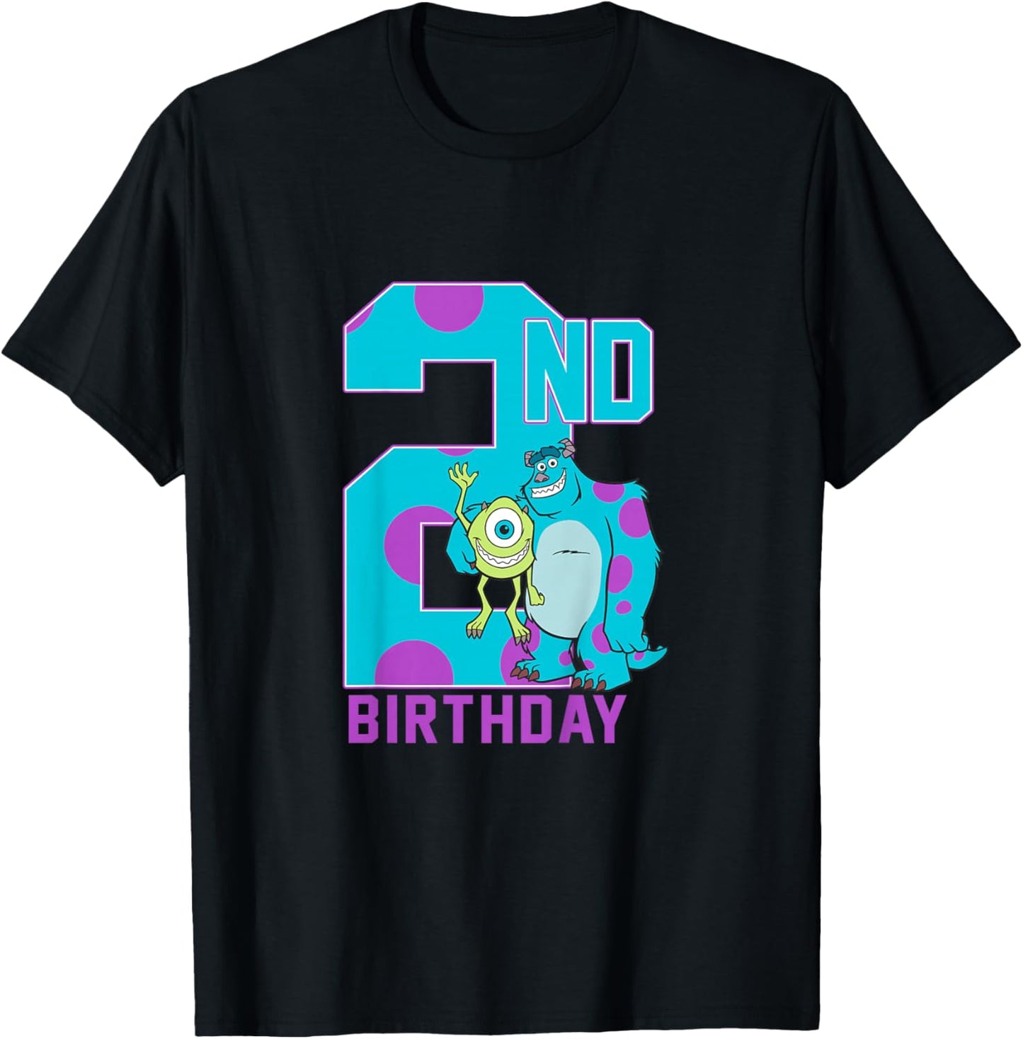 Kids Disney Pixar Monsters University Mike & Sully 2nd Birthday T-Shirt - T-Shirt | Black