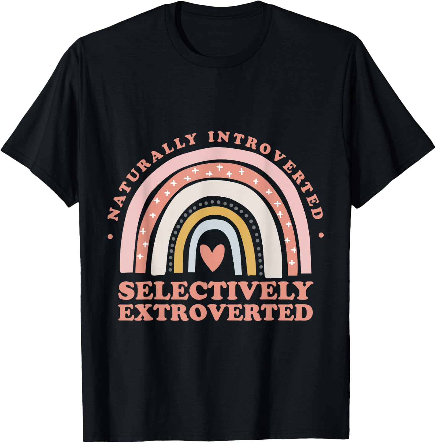 Naturally Introverted Selectively Extroverted - Rainbow T-Shirt - T-Shirt | Black