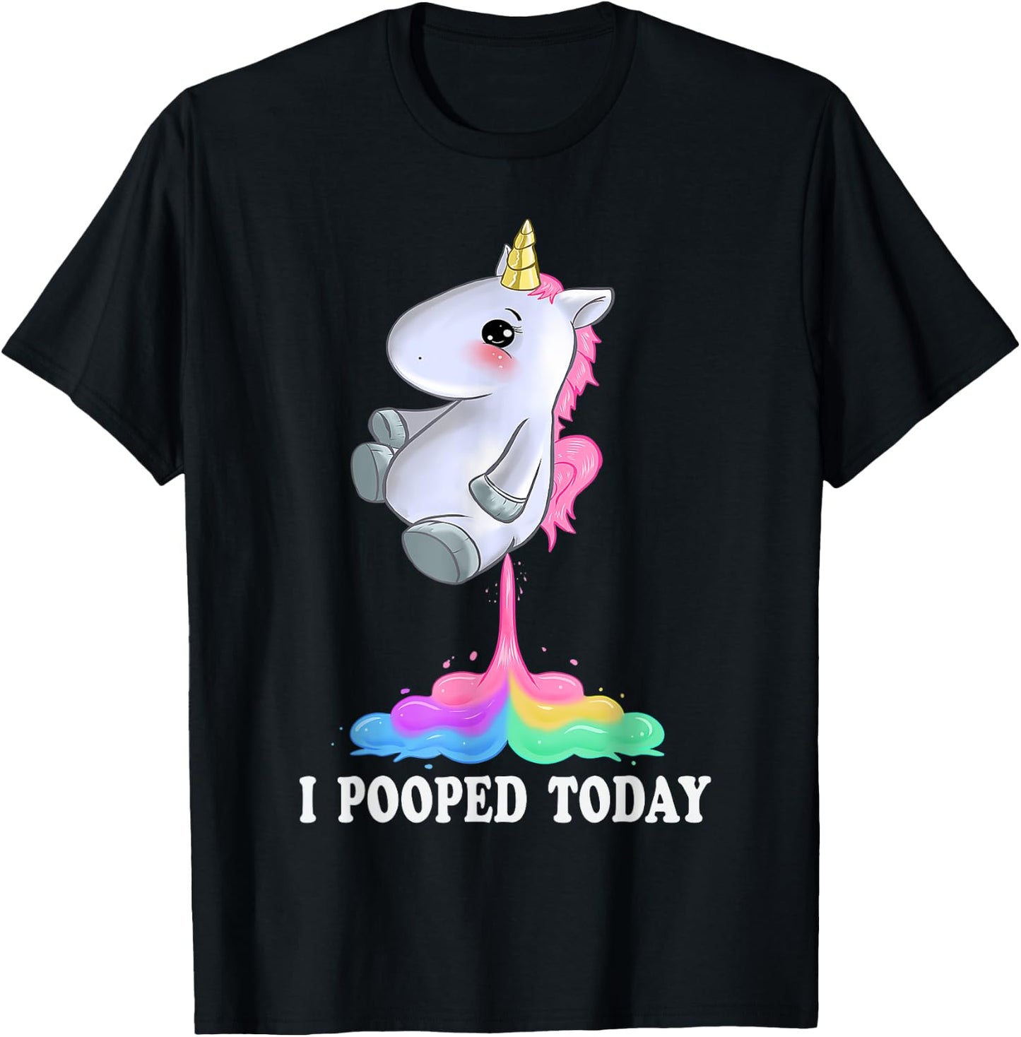 I Pooped Today Shirt With Funny Unicorn T-Shirt - T-Shirt | Black