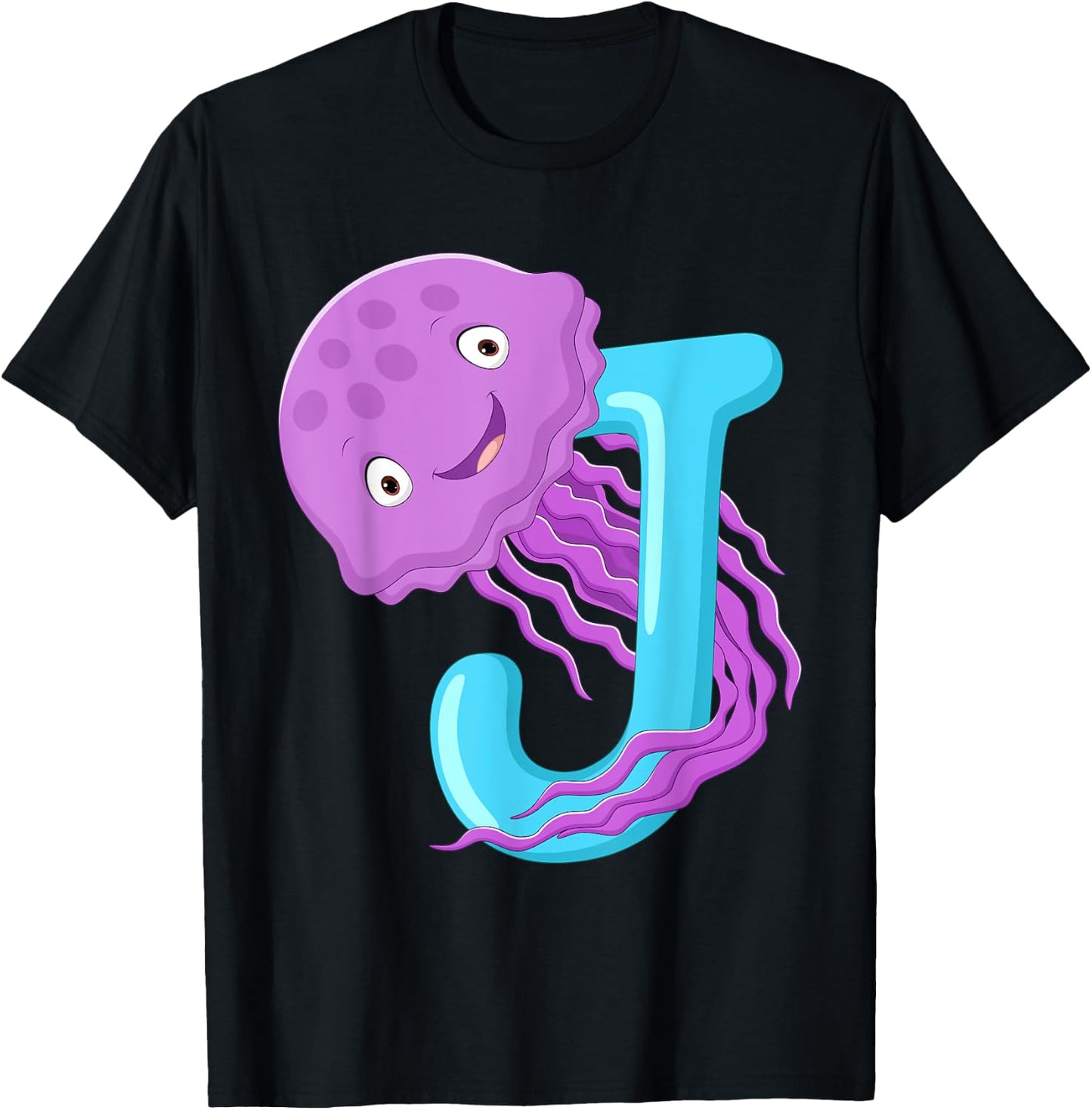 J Is For Jellyfish Sea Creatures Jellyfish T-Shirt - T-Shirt | Black