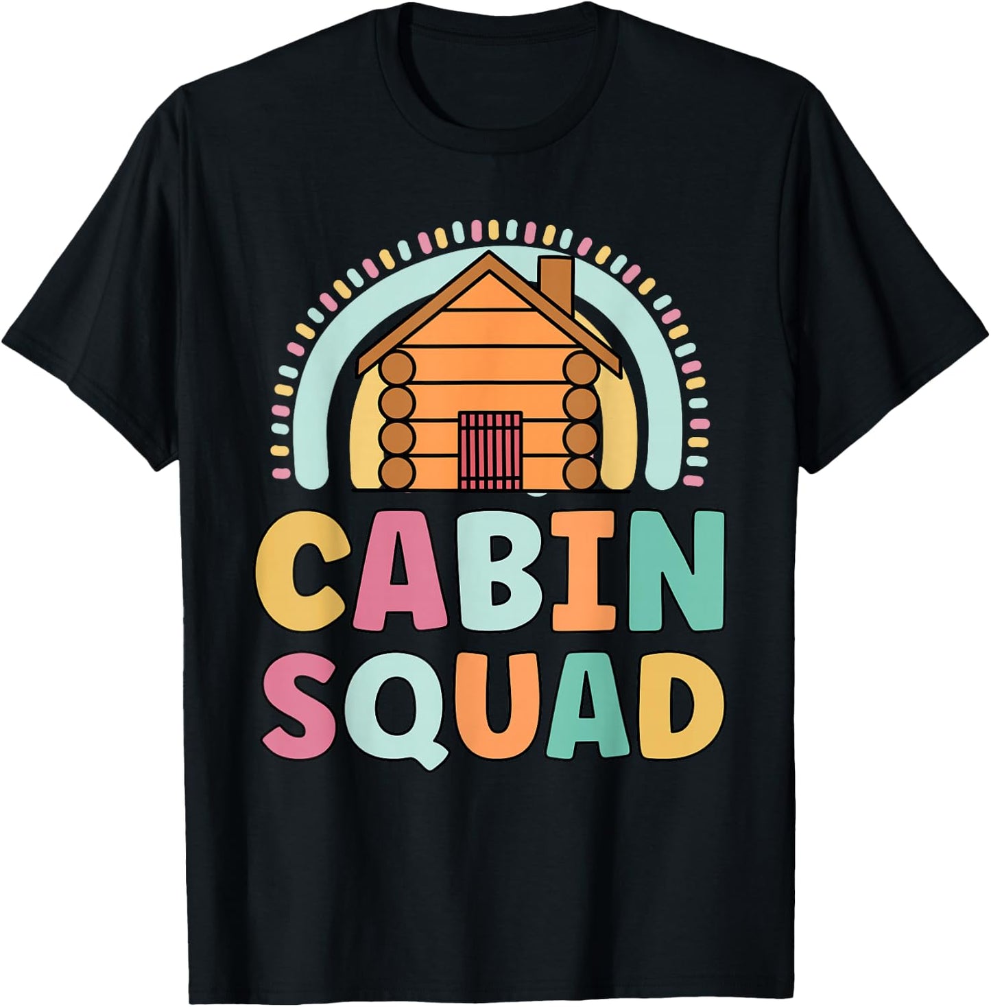 Cabin Squad Funny Matching For Girls Log Cabin Summer T-Shirt - T-Shirt | Black