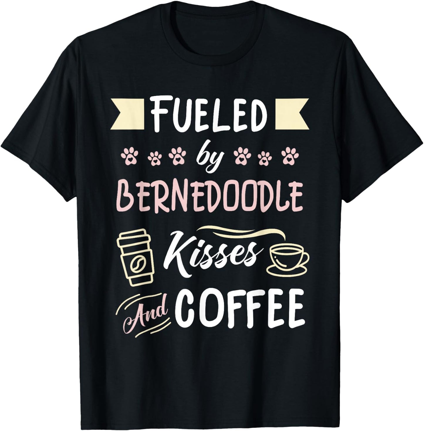 Mini Bernedoodle Mom Bernese Mountain Poo Coffee Lover T-Shirt - T-Shirt | Black