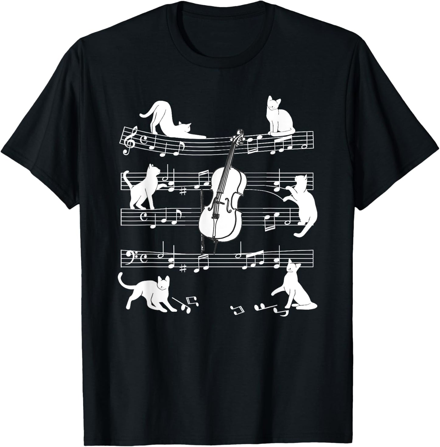 Cellist Cats for Cat loving Cello player T-Shirt - T-Shirt | Black