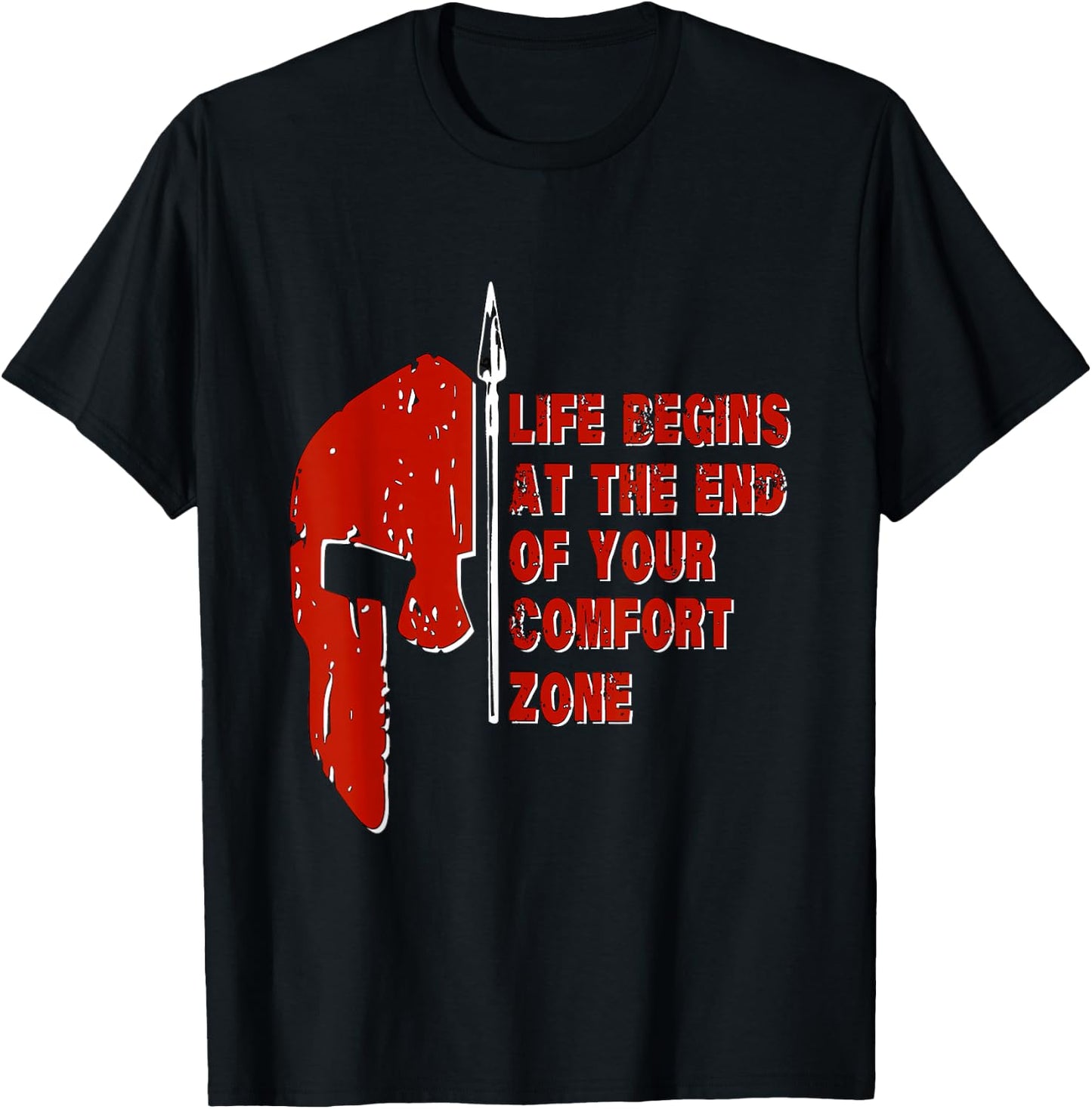 Spartan Race Life Begins At The End Of Your Comfort Zone T-Shirt - T-Shirt | Black