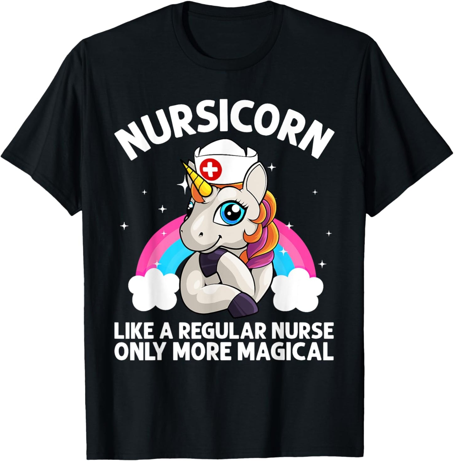 Cool Nurse Women Unicorn Medical Nurses RN Nursing T-Shirt - T-Shirt | Black
