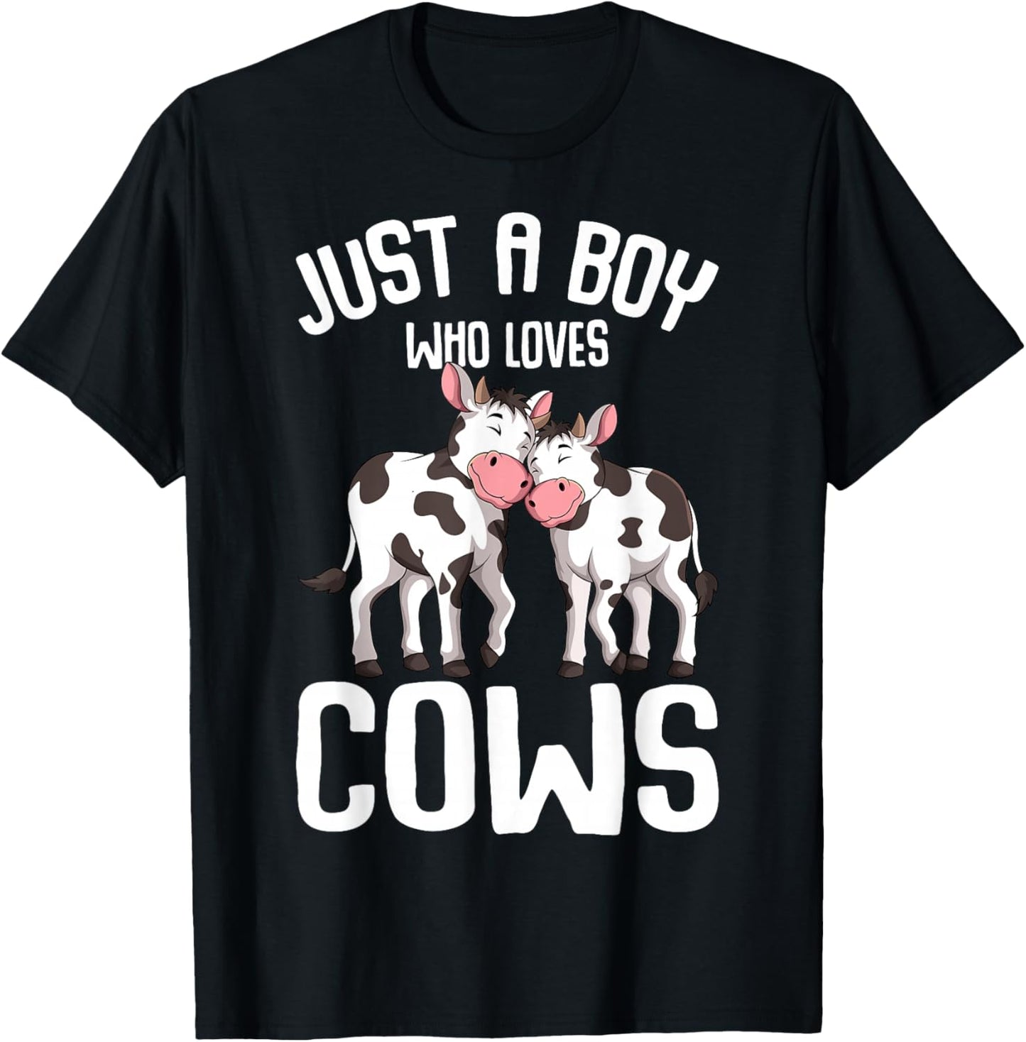 Just A Boy Who Loves Cows Farmer Cow Kids Toddler Boys T-Shirt - T-Shirt | Black
