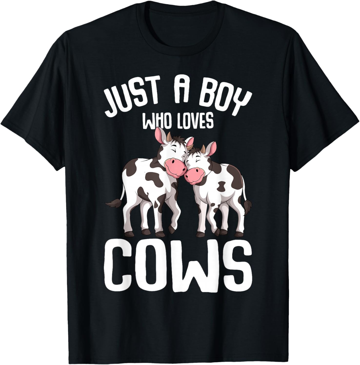 Just A Boy Who Loves Cows Farmer Cow Kids Toddler Boys T-Shirt - T-Shirt | Black