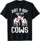 Just A Boy Who Loves Cows Farmer Cow Kids Toddler Boys T-Shirt - T-Shirt | Black