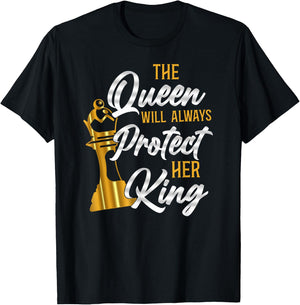 Chess Player Chess Piece Vintage Queen King T-Shirt - T-Shirt | Black