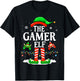 The Gamer Elf Funny Gaming Elf Christmas Gamer T-Shirt - T-Shirt | Black