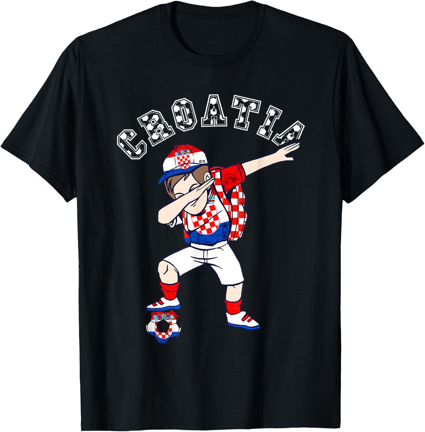 Croatian Soccer Team Dabbing Boy Croatia Croatian Pride T-Shirt - T-Shirt | Black