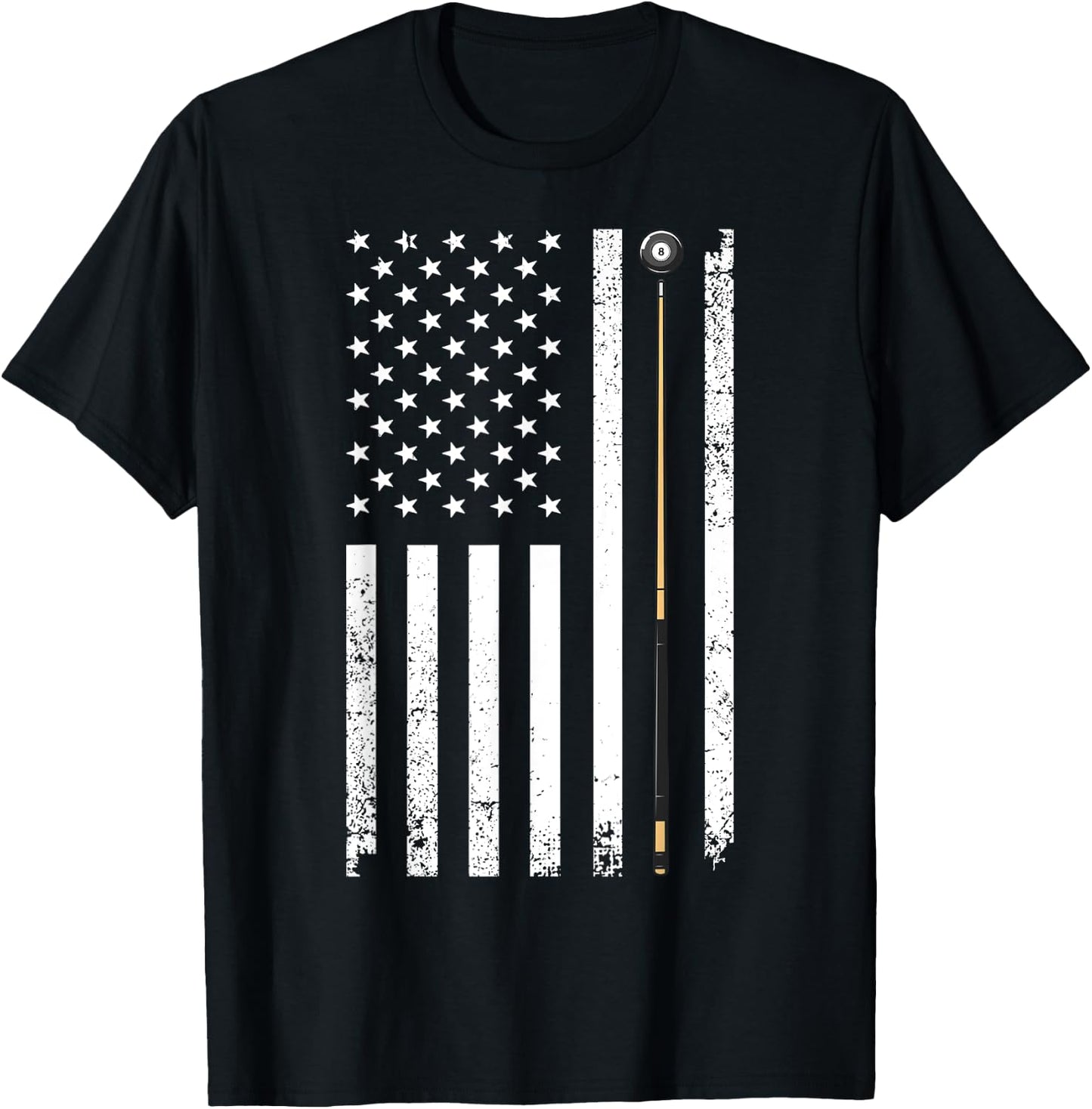 Funny US Flag Billiards Design Women Billiard Player T-Shirt - T-Shirt | Black