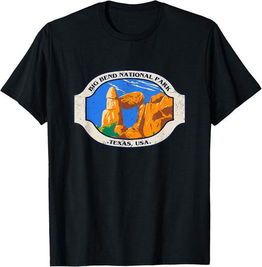 Vintage Big Bend National Park Balanced Rock Texas T-Shirt - T-Shirt | Black
