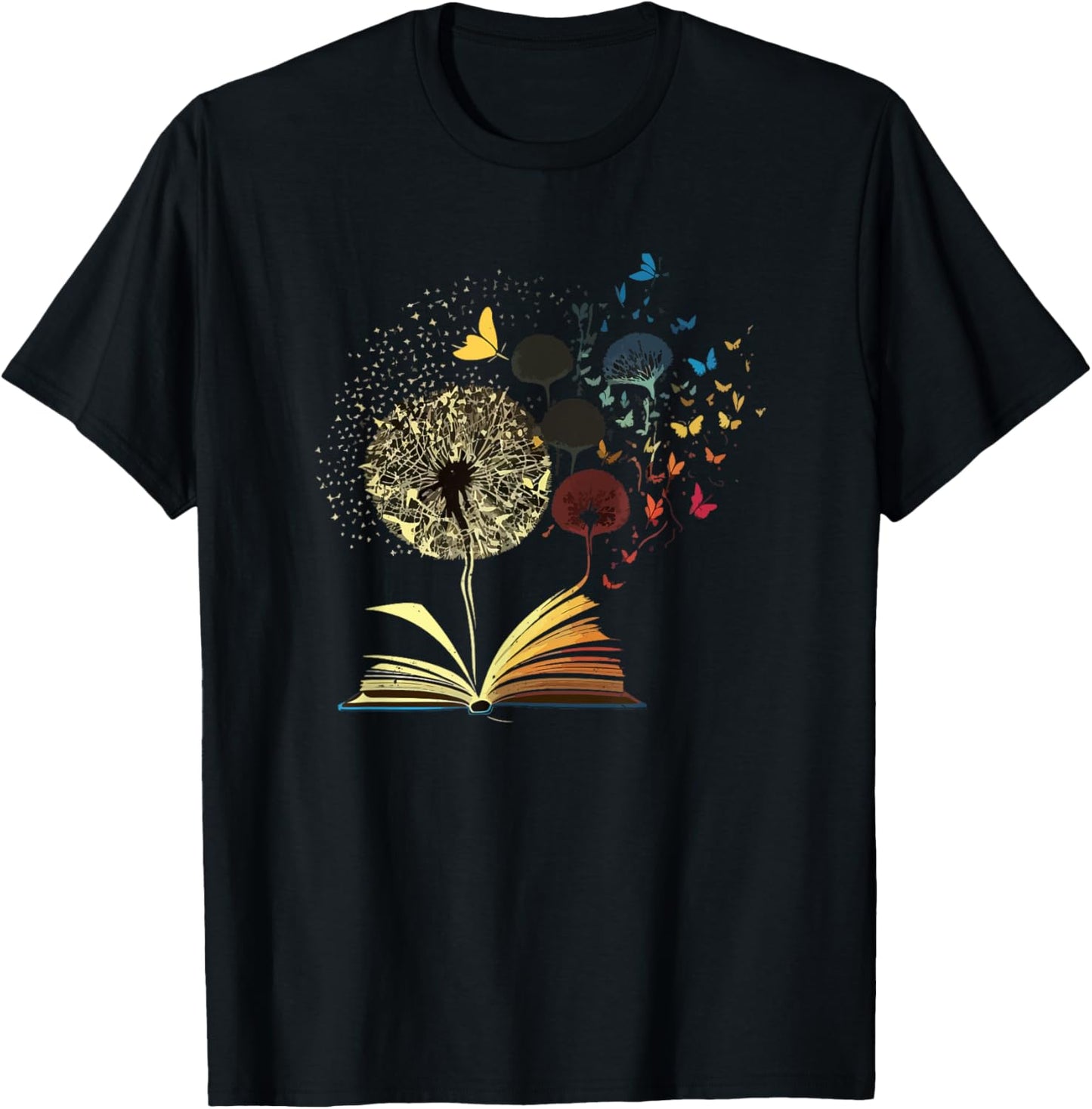 Dandelion Book Funny Bookworm Reading Lovers Nerd Geek Humor T-Shirt - T-Shirt | Black