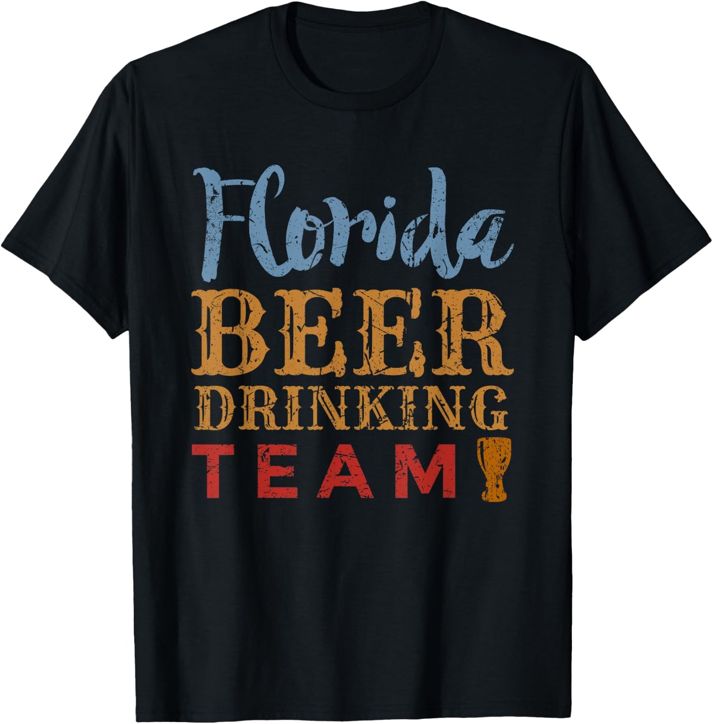 Florida Beer Drinking Team Vintage Style T-Shirt - T-Shirt | Black