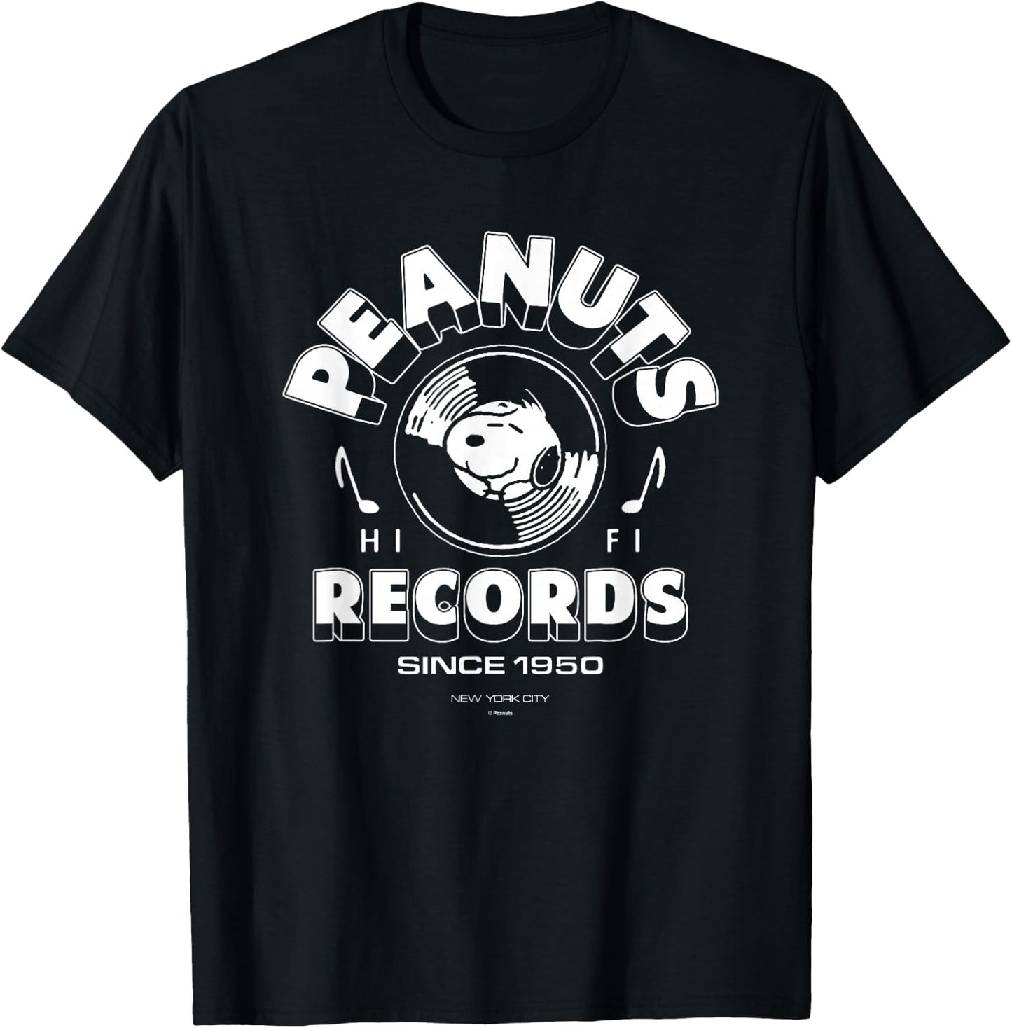 Peanuts - Peanuts Record Snoopy Vinyl T-Shirt - T-Shirt | Black