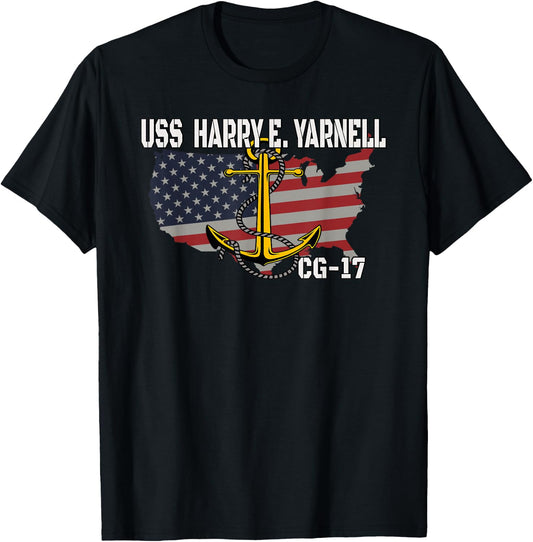 USS Harry E. Yarnell CG-17 Cruiser Veterans Father Grandpa T-Shirt - T-Shirt | Black