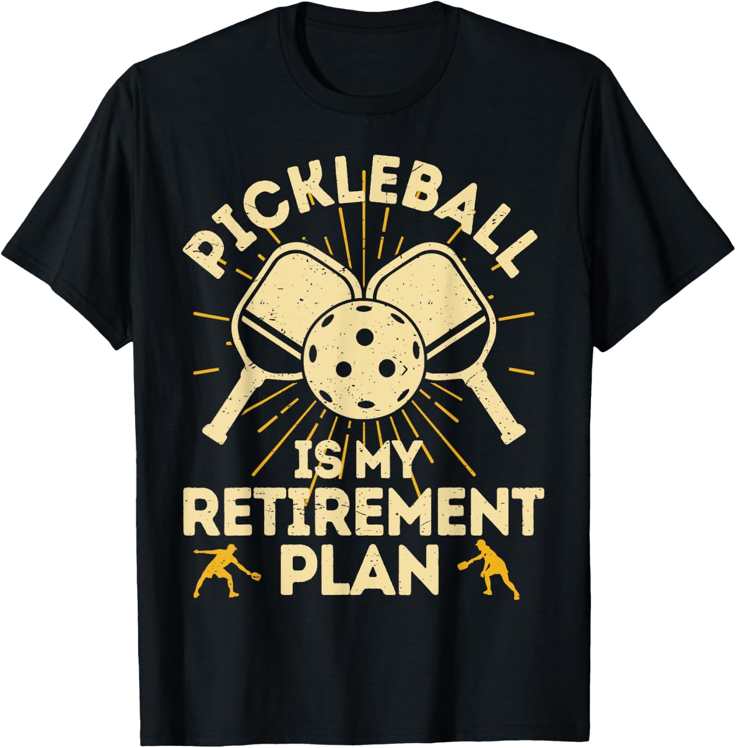 Funny Pickleball My Retirement Plan Vintage Women Player T-Shirt - T-Shirt | Black