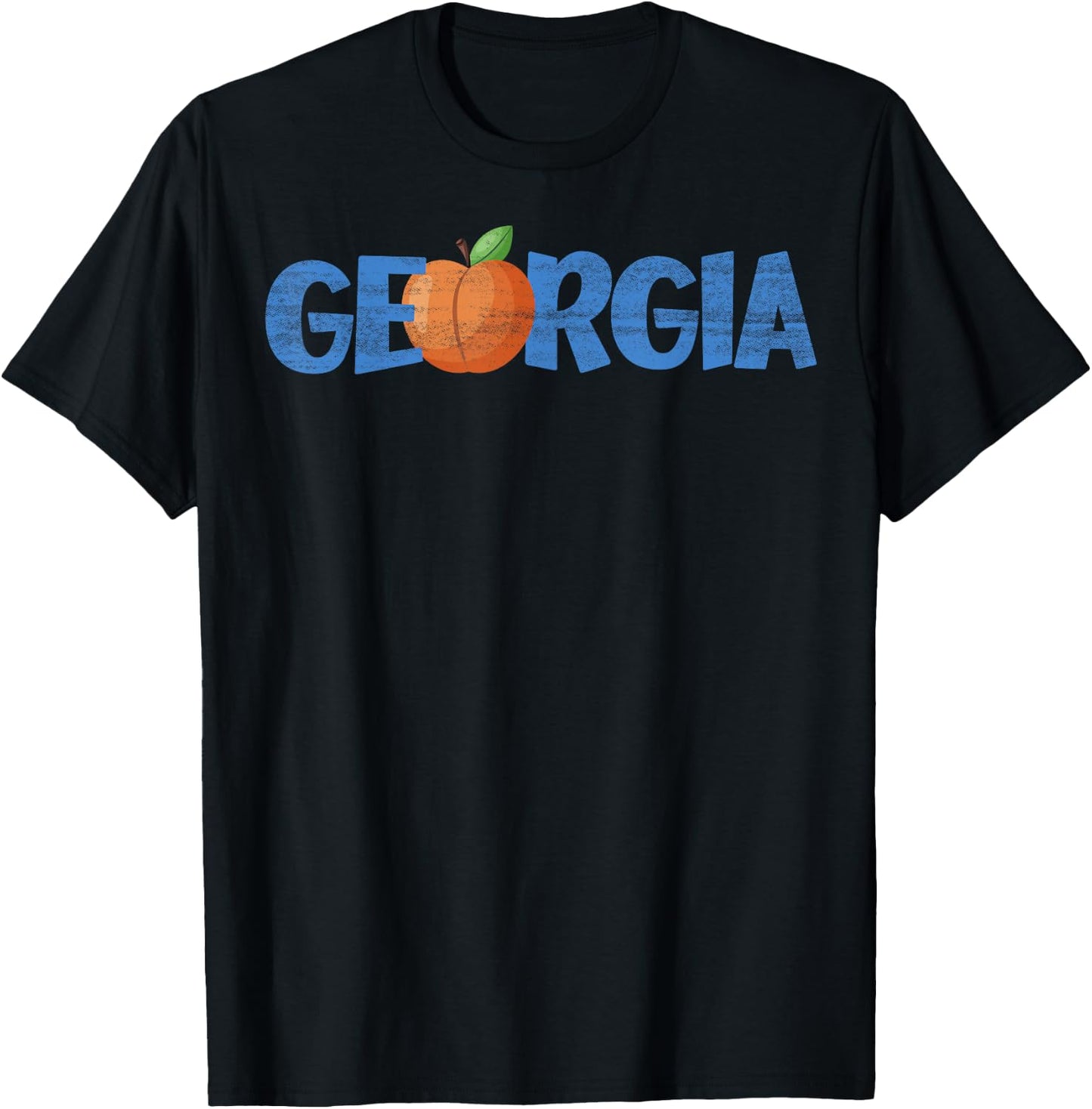 Georgia Peach Georgia US State Family Vacation Camping T-Shirt - T-Shirt | Black