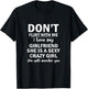 Don't Flirt with Me My Girlfriend Is Crazy Funny T-Shirt - T-Shirt | Black