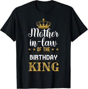 Mother-In-Law of the Birthday King Party Family Celebration T-Shirt - T-Shirt | Black
