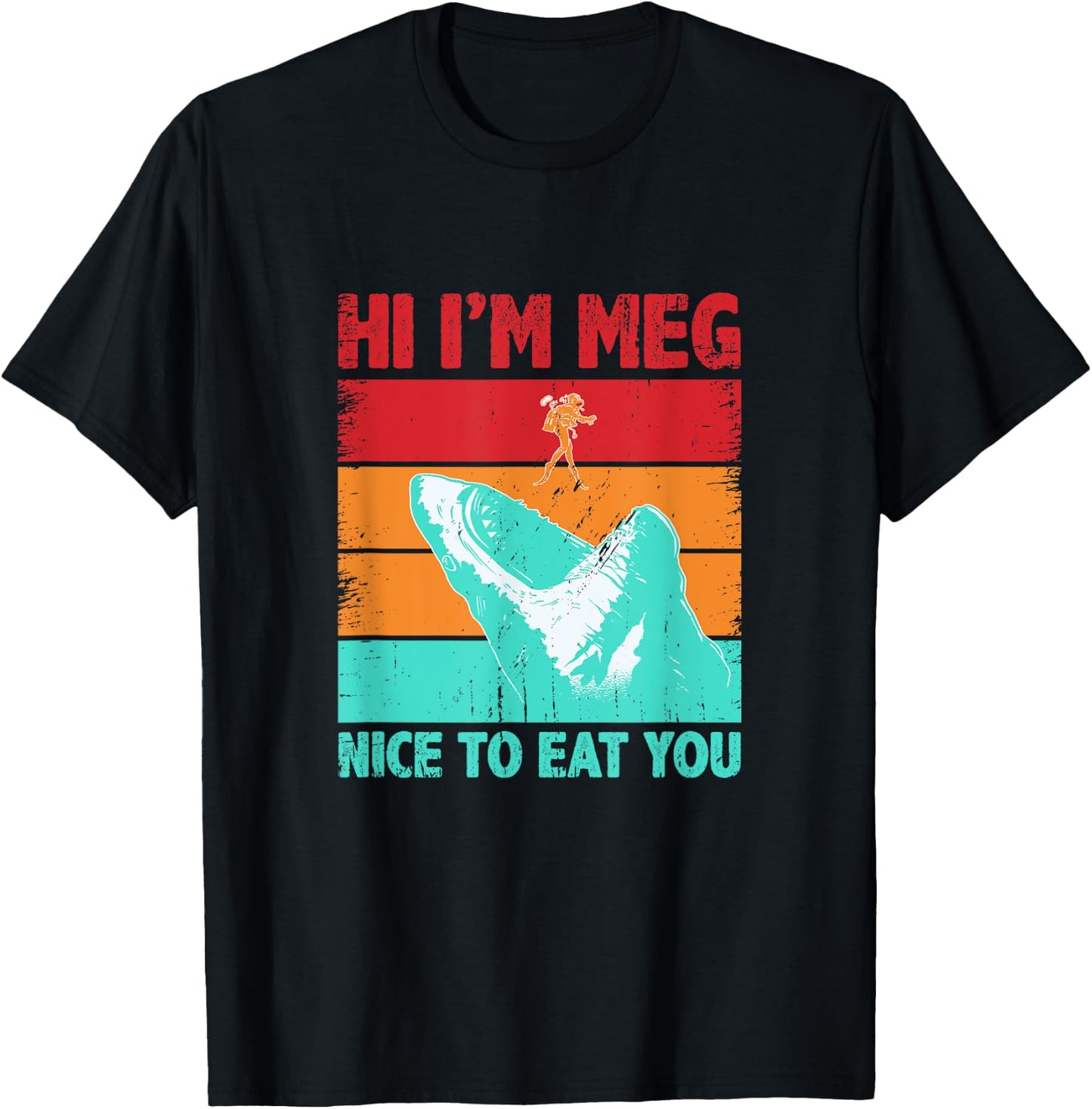 Nice To Eat You Shark Saying Shark Costume Funny Shark Lover T-Shirt - T-Shirt | Black