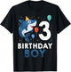 3rd Birthday Boy Shark Ocean 3 Year Old Funny B-Day Matching T-Shirt - T-Shirt | Black